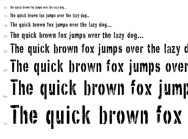 Ghost Army Stencil font waterfall